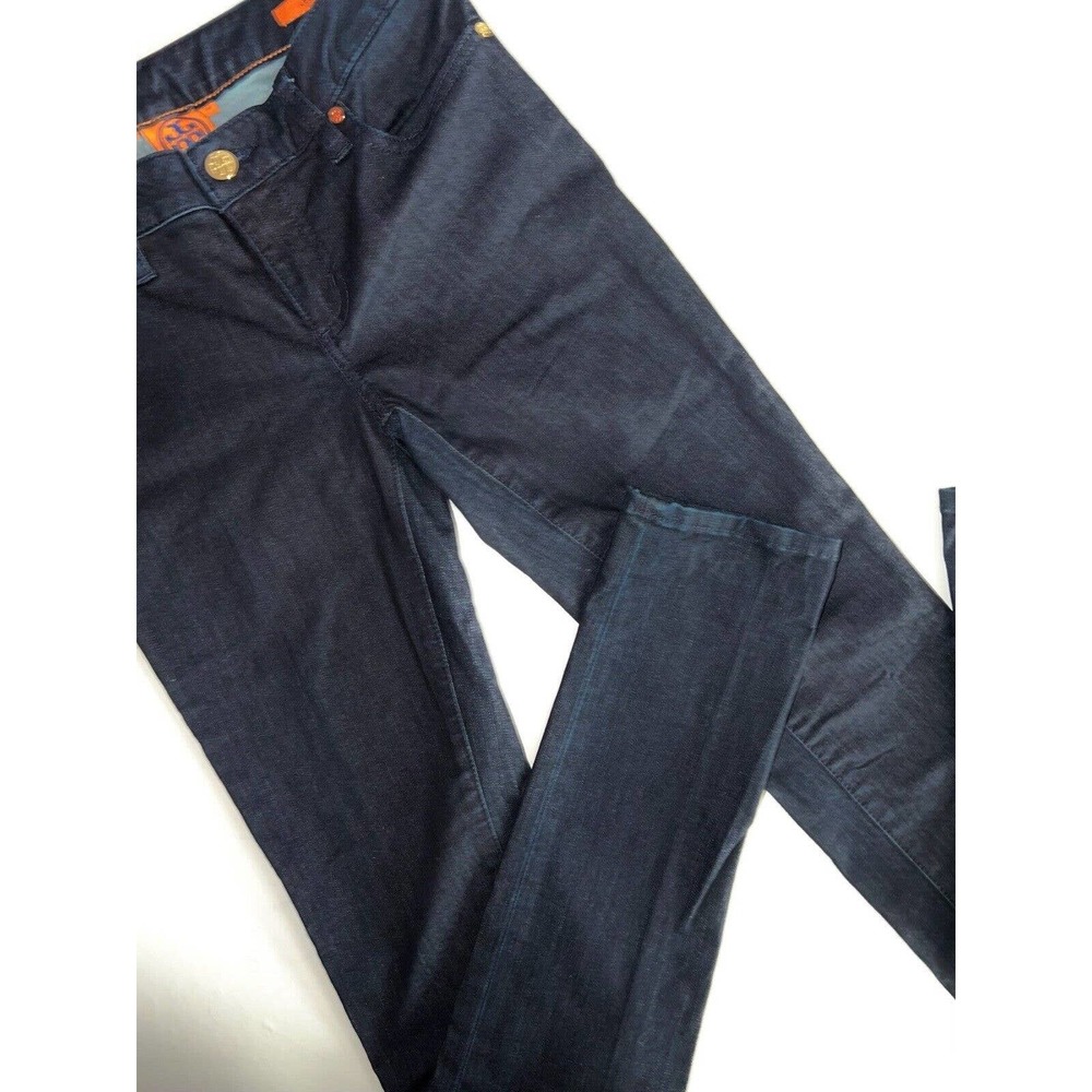 NWT TORY BURCH JEANS SKINNY STRETCH LOW RISE DK INDIGO 26